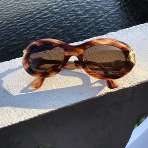 Dakota Smith Brazen Tortoise Sunglasses with Gold and Silver Signature Accents